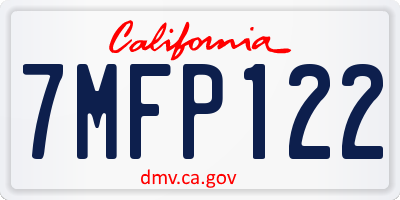 CA license plate 7MFP122