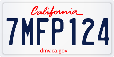 CA license plate 7MFP124