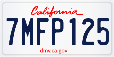 CA license plate 7MFP125