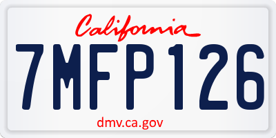 CA license plate 7MFP126
