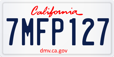 CA license plate 7MFP127