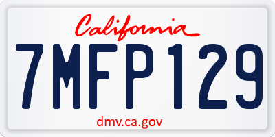 CA license plate 7MFP129