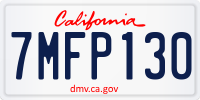 CA license plate 7MFP130