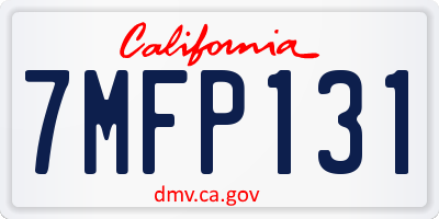 CA license plate 7MFP131