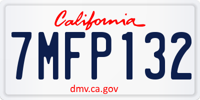 CA license plate 7MFP132