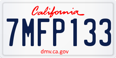 CA license plate 7MFP133