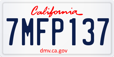 CA license plate 7MFP137