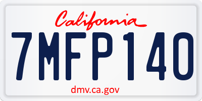 CA license plate 7MFP140