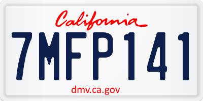 CA license plate 7MFP141