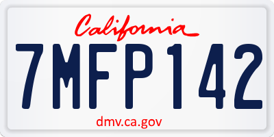 CA license plate 7MFP142