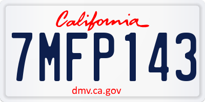 CA license plate 7MFP143