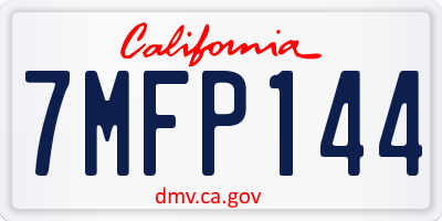 CA license plate 7MFP144