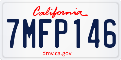 CA license plate 7MFP146