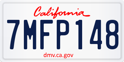CA license plate 7MFP148