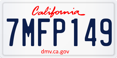 CA license plate 7MFP149