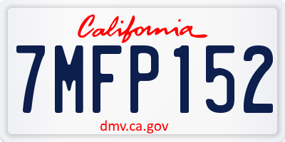 CA license plate 7MFP152