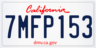 CA license plate 7MFP153