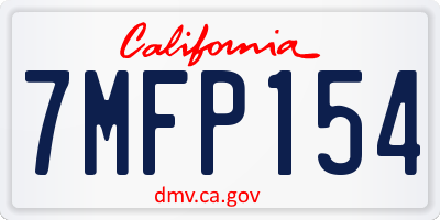 CA license plate 7MFP154