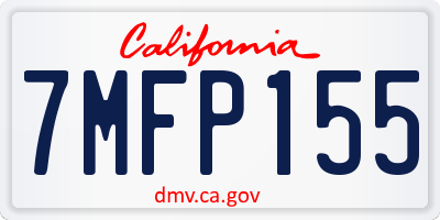 CA license plate 7MFP155