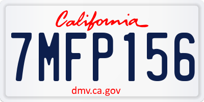 CA license plate 7MFP156