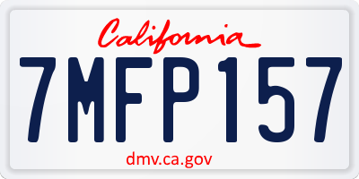 CA license plate 7MFP157