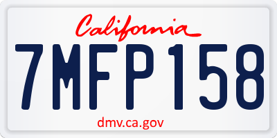 CA license plate 7MFP158