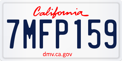 CA license plate 7MFP159