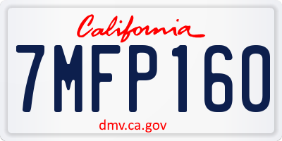 CA license plate 7MFP160