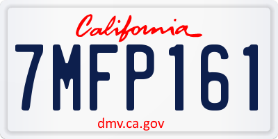 CA license plate 7MFP161