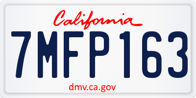 CA license plate 7MFP163