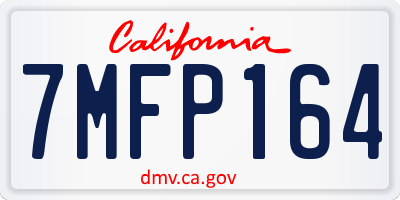 CA license plate 7MFP164