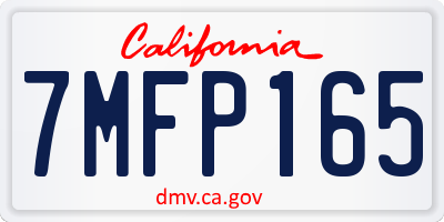 CA license plate 7MFP165