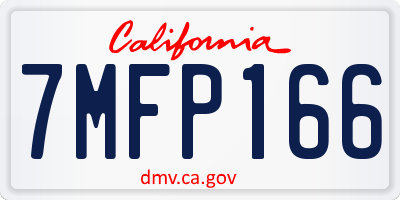CA license plate 7MFP166