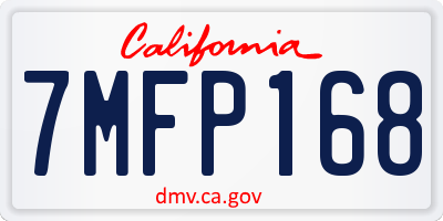 CA license plate 7MFP168