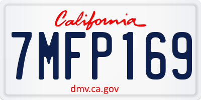 CA license plate 7MFP169