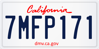 CA license plate 7MFP171