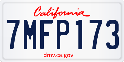 CA license plate 7MFP173