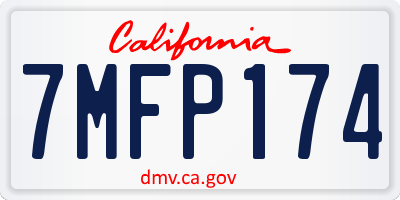 CA license plate 7MFP174
