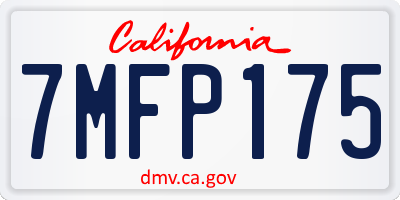 CA license plate 7MFP175
