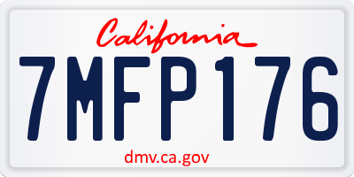 CA license plate 7MFP176