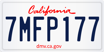 CA license plate 7MFP177