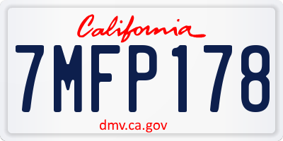 CA license plate 7MFP178