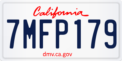 CA license plate 7MFP179