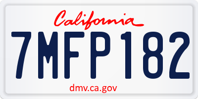 CA license plate 7MFP182