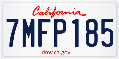 CA license plate 7MFP185