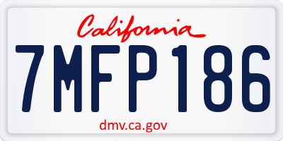 CA license plate 7MFP186