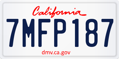 CA license plate 7MFP187
