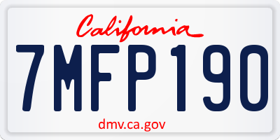 CA license plate 7MFP190