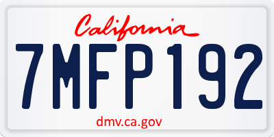 CA license plate 7MFP192