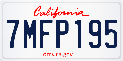CA license plate 7MFP195